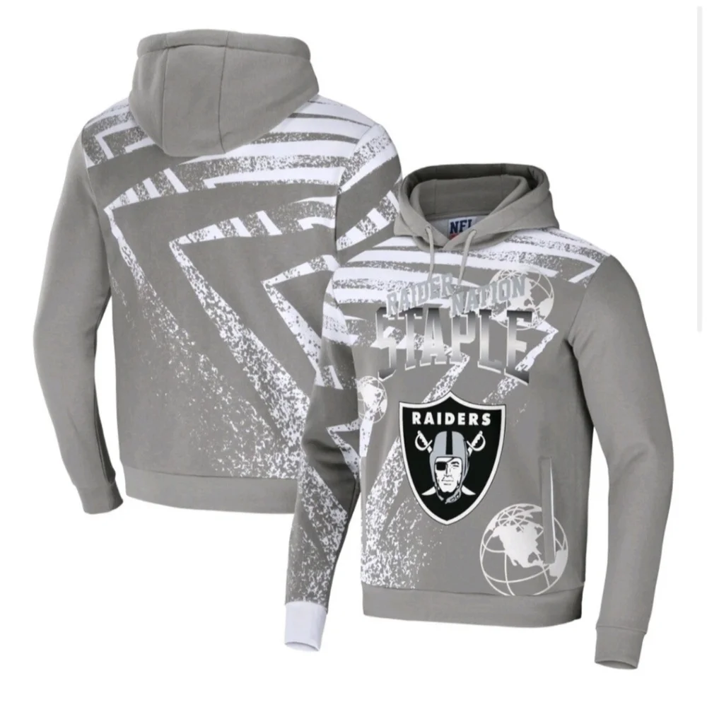 NFL x Staple Las Vegas Raiders All Over Print Pullover Hoodie Men's 2XL - Picture 1 of 3